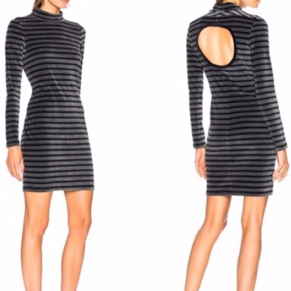 Alexander Wang Velour Stripped Dress XS